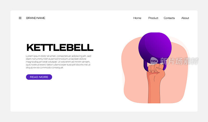 Fitness and Workout Concept Landing Page Design. Modern Flat Style Vector Illustration